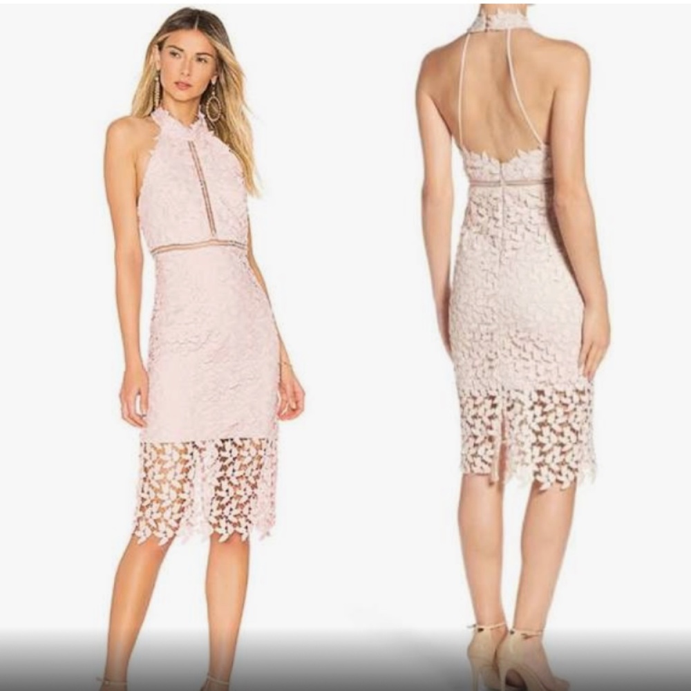 Bardot - Gemma Lace Midi Dress - Light Pink